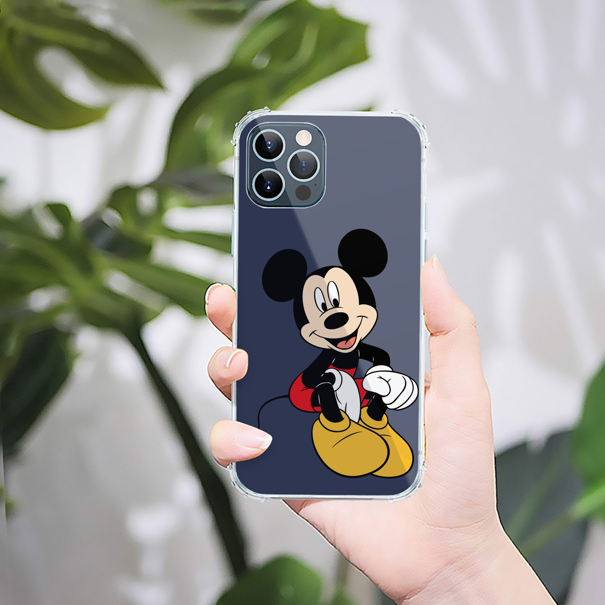 （画像用） ミッキーマウス Mickey Mouse 【iPhone 12シリーズ対応】透明スマホケース（クリアソフトケース）